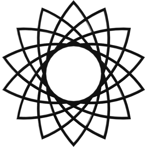 Ekena Millwork Eleanor Architectural Grade PVC Pierced Ceiling Medallion, Black, 18"OD x 6 7/8"ID x 1/2"P CMPP18EASBL - main